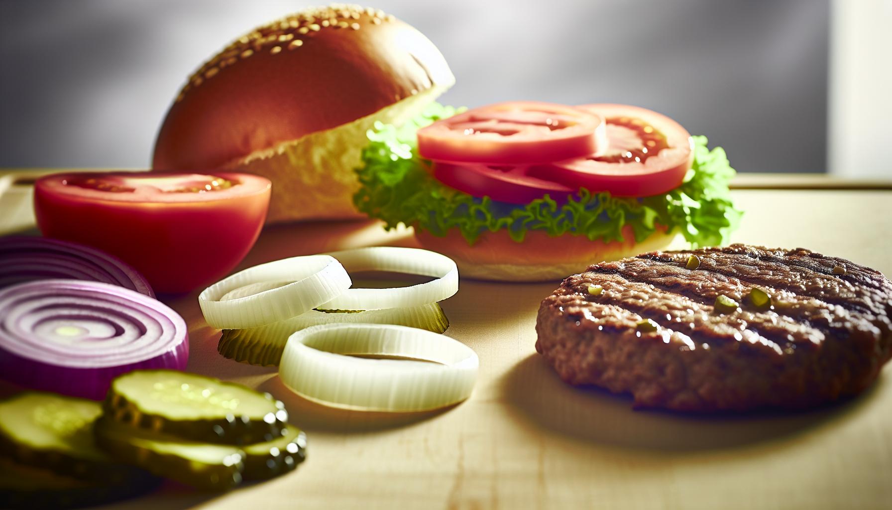 Hlavní ingredience pro šťavnatý burger