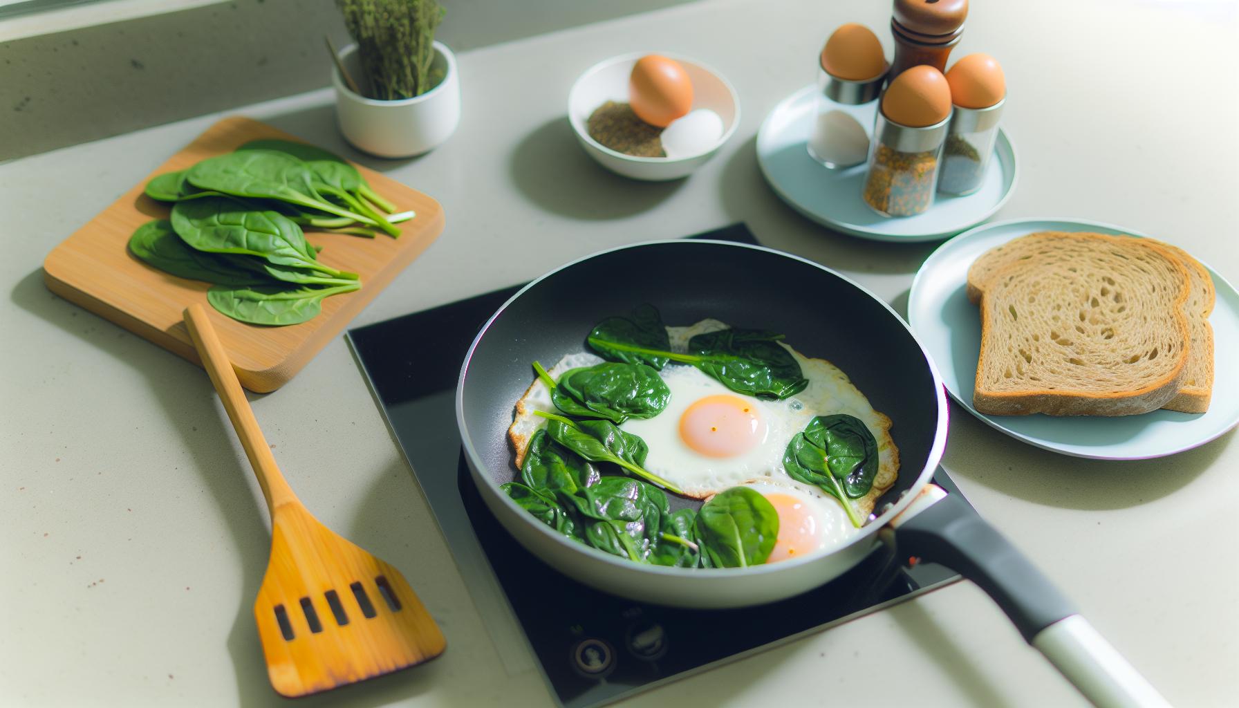 Listový Špenát Fitness Recept: Rychlá Pánev S Vajíčkem