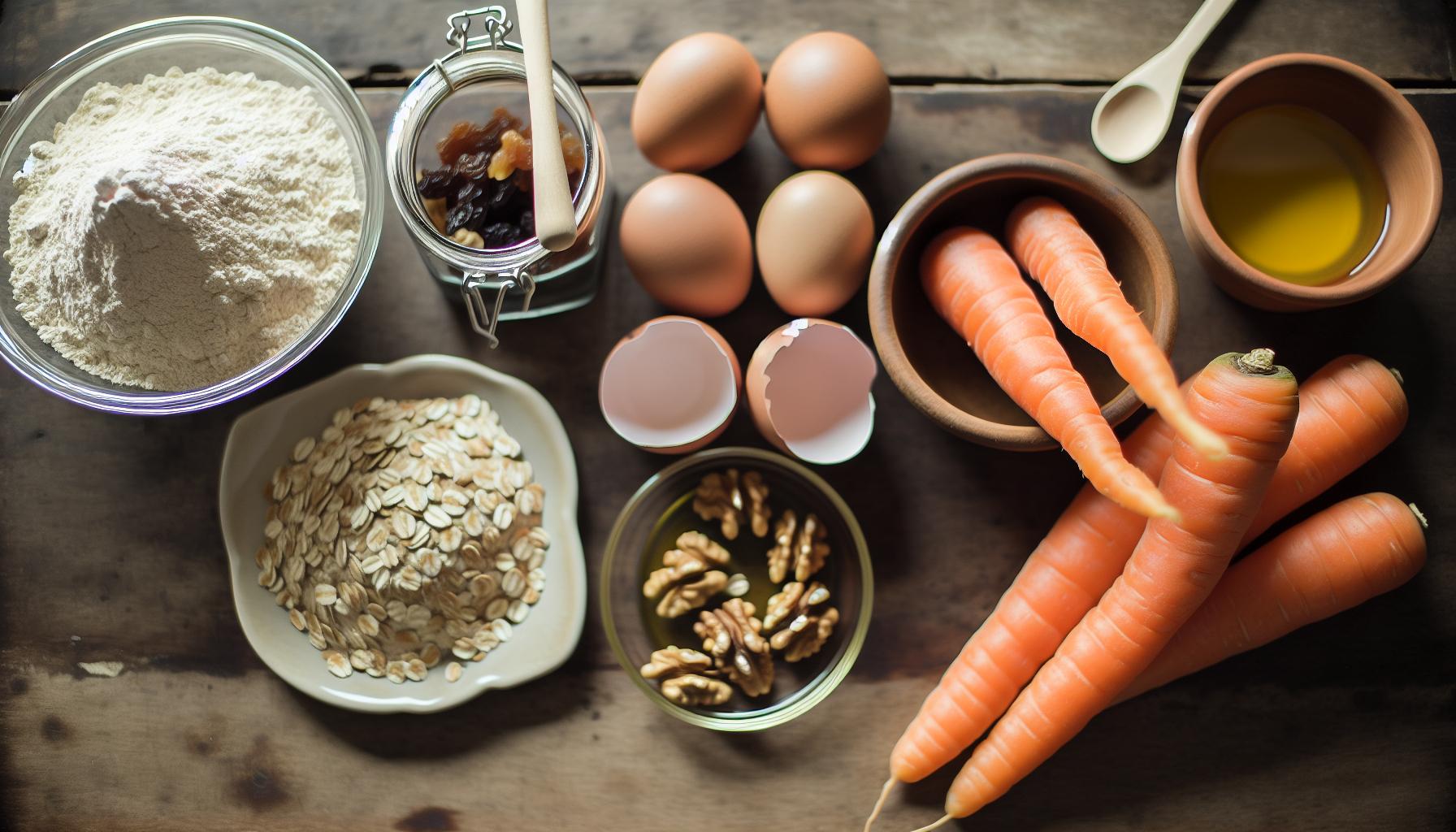 Zdravé ingredience pro mrkvový koláč
