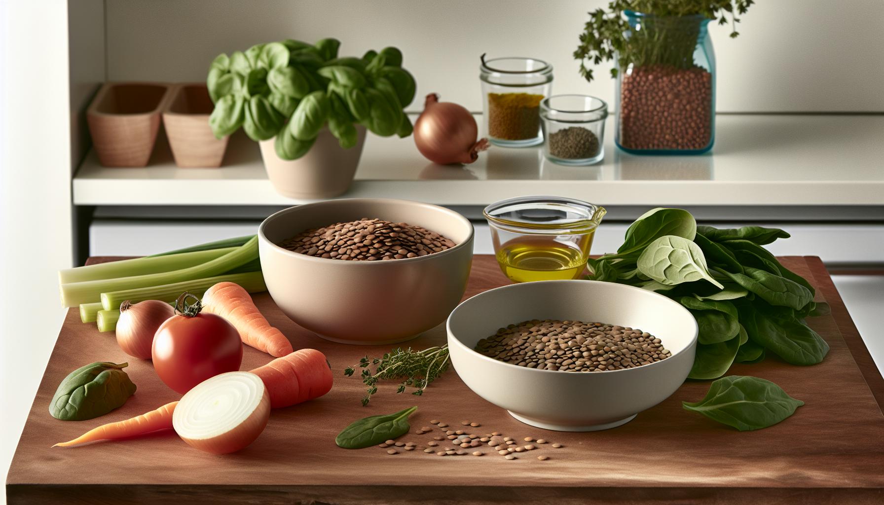 Zdravé ingredience pro čočkový recept