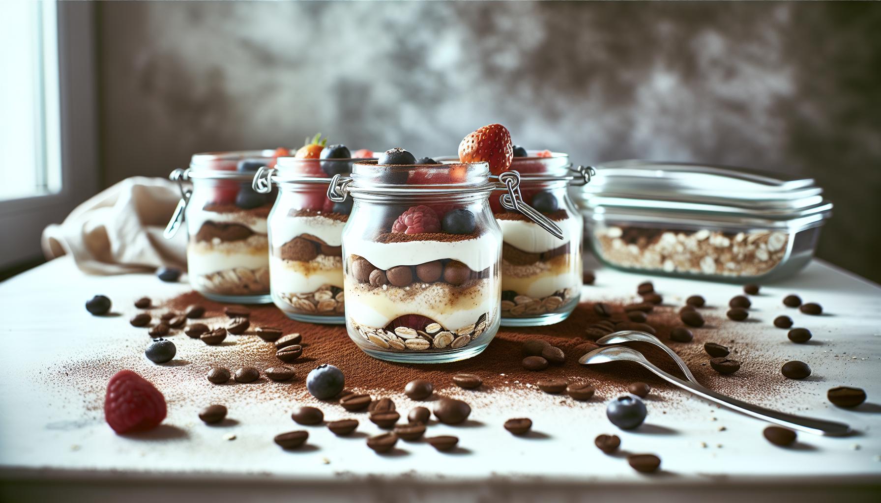 Zdravé tiramisu recept: Lehký dezert do skleničky 1 Zdravé ingredience pro tiramisu v skleničkách